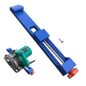 lot 5195 image: Adjustable Cutting Machine Base Guide, Circular Saw Guide Rail, Electric Circular Saw Milling Positioning Clamp for Wood Tile Precision Cutting Tasks(Blue)