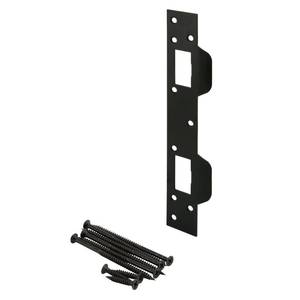 lot 5197 image: Prime-Line U 11452 Door Strike, 5-12 In., Hole Center, Matte Black Finish (Single Pack)