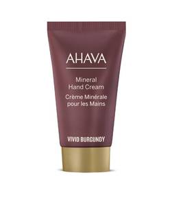 lot 5198 image: AHAVA Mineral Hand Cream Vivid Burgundy - Luxurious cream for thirsty hands for deep relief & nourishment, maintains smooth & supple hands, with exclusive Dead Sea Mineral blend Osmoter, 1.35 fl.oz
