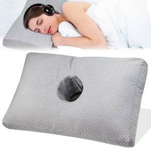 lot 5205 image: Ear Piercing Pillow for Side Sleepers with a Big Hole, Adjustable Height Ear Pillows for Ear Pain CNH, Pain Relief Sleeping, Skin-Friendly & Washable Pillowcase (20 x 13 x 4.5 inches - Gray)