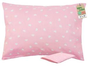 lot 5221 image: ZPECC Toddler Pillow with Pillowcase - 13x18 Organic Cotton Hypoallergenic Kids Pillow, Baby Essentials for Travel Crib Daycare Stroller (Intended for Age 2 and up) Love
