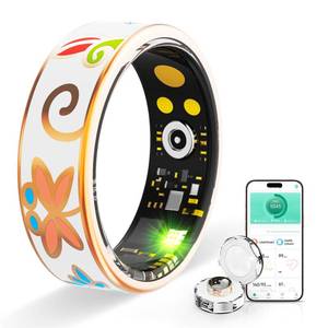 lot 5232 image: Smart Ring Health Tracker, for men and women, equipped with heart rate monitor, sleep tracker, 8 exercise modes, step counter, 5-7 days battery life, no subscription fee, IP68 waterproof R18 (7)