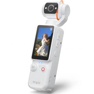 lot 5241 image: W &amp O Portable 2.5K Video Recorder with 180° Rotating Lens, Vlogging Camera,Pocket Body Camera with Audio &amp Video Recording, 7Hour Power, Handheld POV Cameras -White