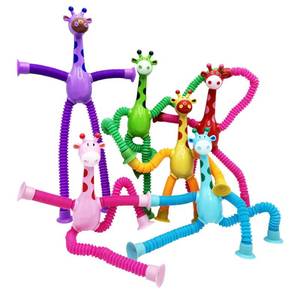 lot 5243 image: Easter Basket Stuffers Telescopic Suction Cup Toy, Pop Tube Sensory Fidget Toys for Autism, Airplane Travel Essentials, Educational Fidget Toys, Great Idea for Boys and Girls (6PC Giraffe)