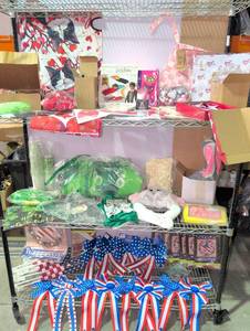 lot 52 image: Mixed Holiday Decor & Craft Lot (Valentines Day, St. Patricks Day, Easter, Spring, 4th of July)  - Retail $285