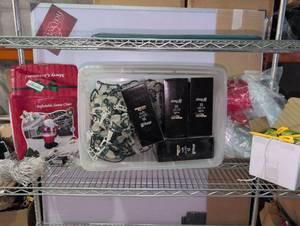 lot 69 image: Christmas Decoration Bundle - 8ft Inflatable Santa and LED Light Sets  - Retail $230
