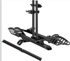 E-Bike Rack with Ramp, Hitch 2 Bike Rack, 200 lbs Capacity Electric Bike Carrier, Foldable Platform Mount for Cars, Trucks, SUVs, Minivans, Up to 5-Inch Fat Tire for 2'' Receiver - Retail: $389
