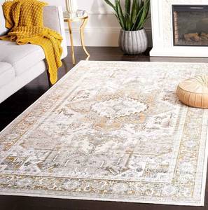 lot 16453 image: SAFAVIEH Washable Rug Arizona Collection - 7 Square, Beige & Gold, Slip Resistant & Easy to Clean, Ideal for Living Room, Bedroom, Home Office, Dining Space (ARZ116B) - Retail $92