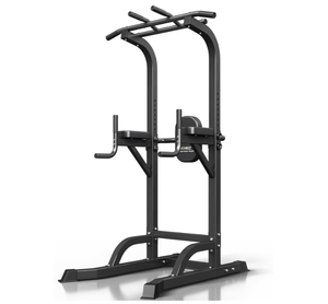 lot 16479 image: Power Tower Pull Up Bar and Dip Station, Multi-Function Home Gym, Strength Training Fitness Equipment, Height Adjustable - Retail $199