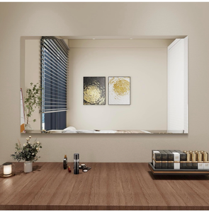 lot 16534 image: Rectangular Beveled Bathroom Mirrors, 32X55 inch Square Frameless Mirror, Rectangular Frameless Mirrors��Beveled Bathroom Mirror - Retail $179