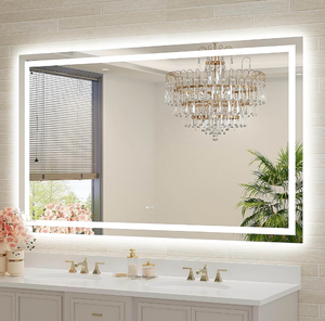 lot 16539 image: 60x36 Large LED Bathroom Mirror with Lights, Brighter Backlit  Front Lit, Tempered Glass, Dimmable, Multiple Light Modes, Anti-Fog Lighted Bathroom Vanity Mirror for Wall, Memory Function - Retail $269