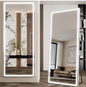 lot 16540 image: Antok LED Full Length Mirror with Light, 71x28 Lighted Full Body Mirror with Stand, Dimmable & 3 Color Lighting StandingLeaningWall Mounted Vanity Mirror for Bedroom Cloakroom Livingroom(Rect) - Retail $189