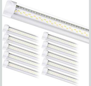 lot 16552 image: 8Ft LED Shop Light Fixture - 8 Foot 100W 15000LM 6500K, Linkable with Plug Shop Lights for Garage,V Shape, 96 T8 LED Tube Light, Hight Output,Pack of 10 - Retail $184