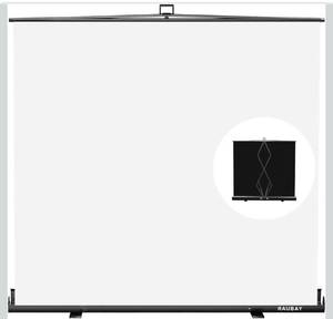 lot 16557 image: RAUBAY 78.7 x 82.7in Large Collapsible White Backdrop Screen Portable Retractable Panel Photo Background with Stand for Video Conference, Photographic Studio, Streaming - Retail $219