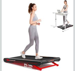 lot 16572 image: Sperax Walking Treadmill Pad with APP, 3 in 1 Under Desk Treadmill, 400W Low Noise Walking Vibration Pad with Remote Control,Portable Treadmills for Home Office - Retail $439