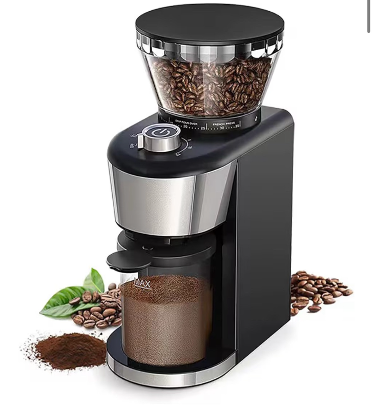 lot 2570 image: Conical Burr Coffee Grinder Electric, Adjustable Coffee Bean Grinder with 35 Precise Grind Setting for 2-12 Cup, Black (Coffee grinder) - Retail $0