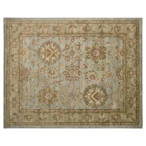 lot 8459 image: Nourison Home Rajah JA19 Antique Nain Aqua 6 Round Rug - Retail $439