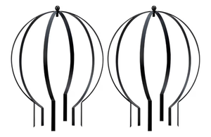 lot 8463 image: 2 Pcs Large Metal Trellis Obelisks Sturdy Round Circle Trellis for Climbing Plant Support Indoor Outdoor Potted Vines, Cucumbers & Flowers, Patio Doorway Garden Decor (Black, 18.50 x15) - Retail $0