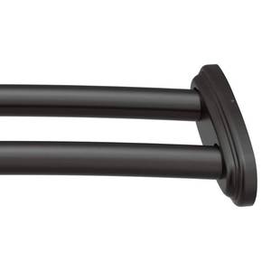 lot 8469 image: Moen DN2141BL Matte black adjustable curved shower rod - Retail $97