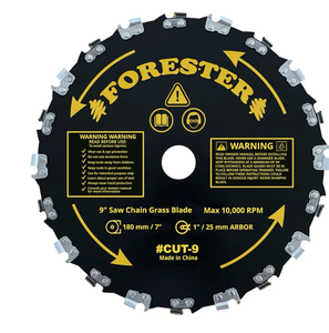 Forester Chainsaw Brush Cutter Blade + File Set - 9in x 20 Teeth | Fits Most Straight Shaft Trimmers | Conversion Kit Sold Separately - Retail: $0