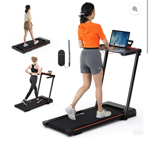 CostwayGoplus 3-in-1 Foldable Treadmill with Removable Desk Workstation RemoteControl Black - Retail: $0