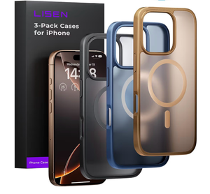 lot 8488 image: LISEN 3 in 1 Magnetic Shockproof for iPhone 16 Pro Max Case Slim Fit for MagSafeMilitary Grade Protection Translucent Matte Phone Case for i Phone 16 Pro Max, Black, Brown, Blue