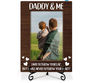lot 2001 image: Daddy and Me Picture Frame, Fathers Day Picture Frame Wooden Photo Frame Birthday Gifts for Papa Dad Father, 4x6 Photo Frame For Tabletop Display, Home Office Table Decor -023
