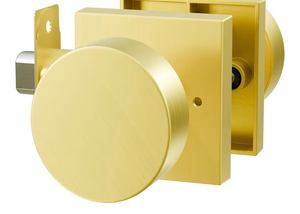 lot 2005 image: Gold Door Knobs Interior, Privacy Zinc-Alloy Heavy Duty Brushed Gold Interior Door Knob, Brushed Brass Indoor Doorknobs for Bedroom, Bathroom (1 Pack)