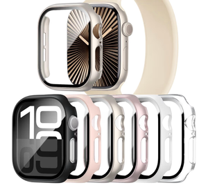 lot 2016 image: 6 Pack Case with Tempered Glass Screen Protector Compatible with Apple Watch Series SE 3SE 26SE54 44mm, Ultra-Thin Full Protective Face Cover Hard PC Bumper Case for iWatch 44mm Accessories