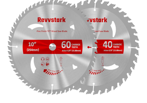 Revvsatrk Circular Saw Blade 10 in 40T&60T, 5/8\" Arbor, Carbide Tipped Teeth, TCT Saw Blades for Cutting Various Wood, Plastic and Composite Materials, Fit Dewalt Craftsman Ryobi Milwaukee