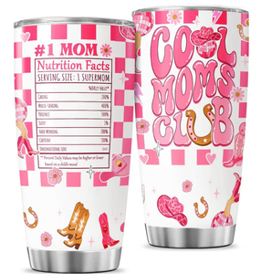 lot 2019 image: Cool Moms Nutrition Facts, Tumbler 20 Oz With Lid And Straw, Mom Simply Checkered Simple Handle Stainless Women Water Funny Mama Day Steel Hot, Cool Moms Club Gifts