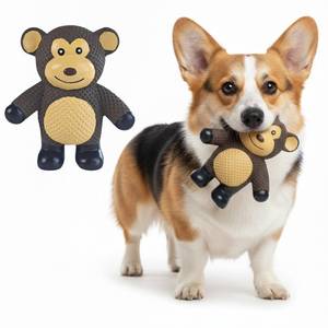 lot 2038 image: My Pet & Me - Squeaky Dog Toys for Light to Moderate Chewers - Fun Latex Toys for Puppies, Teething, and Gentle Play - Interactive Fetch and Chew Toy with Squeaker (Brown Monkey, 4.3 Inch)