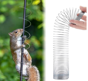 lot 2040 image: Squirrel Proof Spring Device Metal Squirrel Baffle Barrier Type Coil Anti-Squirrel Spring Device Spring Device Guard Protects for Outdoor Bird Feeder Poles Accessories