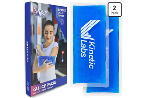lot 2086 image: Reusable Gel Ice Packs for Injuries by Kinetic Labs (2 Pack) - Hot Cold Packs for Injuries 12 x 6 - Flexible Ice Packs for Back Head Knee Shoulder Neck Ankle Elbow Feet Headaches Surgery (X-Large)