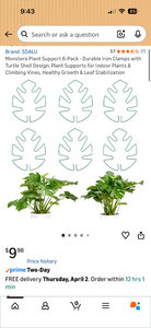 lot 2109 image: Monstera Plant Support 6-Pack - Durable Iron Clamps with Turtle Shell Design, Plant Supports for Indoor Plants & Climbing Vines, Healthy Growth & Leaf Stabilization