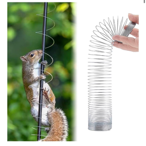 lot 2110 image: Squirrel Proof Spring Device Metal Squirrel Baffle Barrier Type Coil Anti-Squirrel Spring Device Spring Device Guard Protects for Outdoor Bird Feeder Poles Accessories