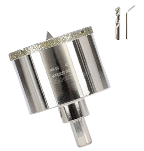 lot 2111 image: 2-532inch  55mm Diamond Hole Saw with Center Drill bit and Diamond-Coated Center Drill bit for Ceramic Glass Marble Fiberglass Granite and Porcelain Tiles by CENYB