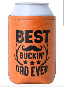 lot 2117 image: Christmas Gifts for Dad from Daughter, Son for Fathers Day, Birthday Gifts for Dad, Him, Husband, Grandpa, Retirement Gifts for Men, Leather Can Cooler for Mens 12oz (DAD)