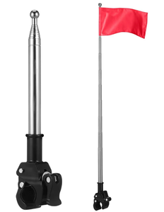 lot 2121 image: DECHOUS 2Pcs Telescoping Bicycle Safety Flag Pole 51 Inch Stainless Steel Bike Flagpole Mount Holder for Motorcycle Golf Cart Wheelchairs ATV Dirt Bike Trailers Cycling Accessories