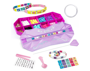 lot 2124 image: P&C Bead Bracelet Making Kit for Girls 8-12 DIY Bracelet Maker with 220 Beads, Storage Box, Letter Stickers & Tools - Jewelry Making Kit for Kids Arts and Crafts Set Birthday Christmas Gift