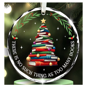 lot 2131 image: NewEleven Book Lovers Gifts, Book Ornament Gifts for Books Lovers, Bookish Gift for Readers, Books Club Gift for Women Bookworm Librarian, Nerd Present - Book Tree Ornament, Glass Christmas Ornaments