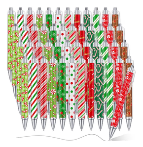 lot 2132 image: Cholemy 96Pcs Christmas Ballpoint Pens Bulk Christmas Theme Pens Retractable Xmas Gift Box Candy Gingerbread Man Gel Ink for Office School Xmas Holiday Party Favor