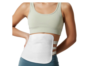 lot 2147 image: Organic Castor Oil Pack Wrap, Reusable & Adjustable with 6 Straps, Less-Mess Castor Oil Pack Wrap for Stomach & Liver Detox, Anti-Leak Cotton Flannel Compress, Machine Washable