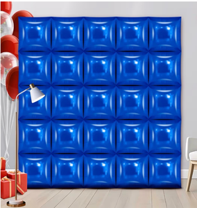 lot 2154 image: 25 PCS 19inches Blue Square Foil Balloons Wall  Double Sided Cube Balloons Tunnel Arch Kit - Ideal for Birthday, Wedding, Anniversary Background Decorations(Blue)