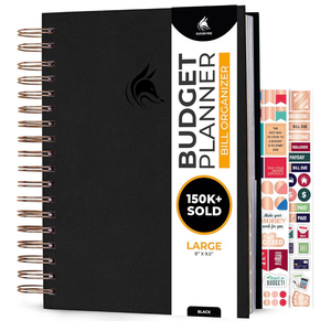 lot 2160 image: Clever Fox Budget Planner & Monthly Bill Organizer With Pockets. Expense Tracker, Budgeting Journal & Financial Book. Large, 8x9.5 (Black)