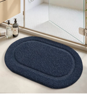 lot 2175 image: Color&Geometry Oval Blue Bathroom Rugs 32x20, Extra Soft Absorbent Microfiber Bath Rugs, Non-Slip Bathroom mat, Washable Plush Bath Mats for Bathroom, Shower, Bathtub, Laundry, Blue