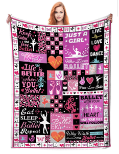 lot 2177 image: Ballet Gifts Ballet Blanket Ultra Soft Lightweight Throw Blanket Ballet Lovers Ballerina Gifts for Girls Teens Christmas Birthday Gifts 60X50