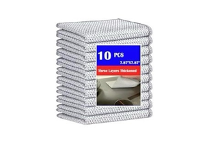 lot 2178 image: NEWDEM 10 Pcs Upgrade 3-Layer Dish Cloth, Non-Scratch Steel, Premium Scrubbing Multipurpose Wire Dishwashing Rag for Wet and Dry, Kitchen Cleaning,Scrubs Dishes, Sinks Cleans,Home Essentials