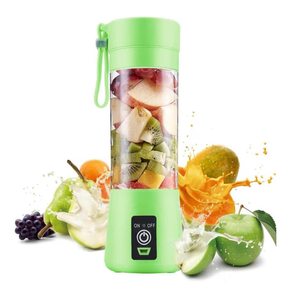 lot 2199 image: Portable, Personal Mixer Rechargeable with USB, Mini Blender for Smoothie, Fruit Juice, Milk Shakes, 380ml, Six 3D Blades for, 9.12x3.25x3.25 inch, Green