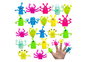 lot 2203 image: 0 Pcs Finger Puppets Toys,Funny Colorful Monster Stretchy Finger Puppets,Soft Rubber Finger Doll Toys for Childrens Party Favors